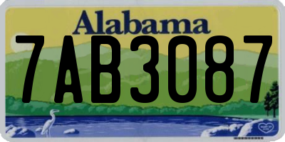 AL license plate 7AB3087