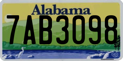 AL license plate 7AB3098