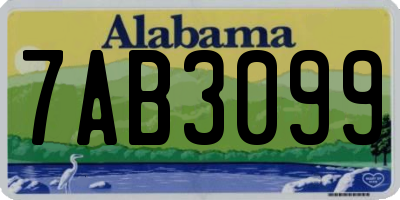 AL license plate 7AB3099