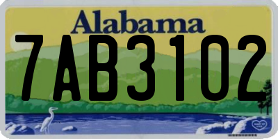 AL license plate 7AB3102