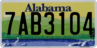 AL license plate 7AB3104