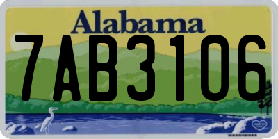 AL license plate 7AB3106