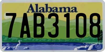 AL license plate 7AB3108