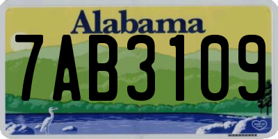 AL license plate 7AB3109