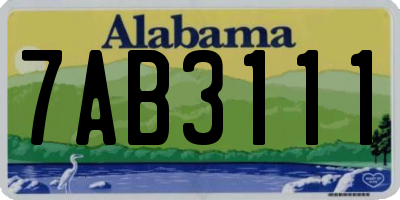 AL license plate 7AB3111
