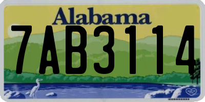 AL license plate 7AB3114
