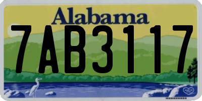 AL license plate 7AB3117