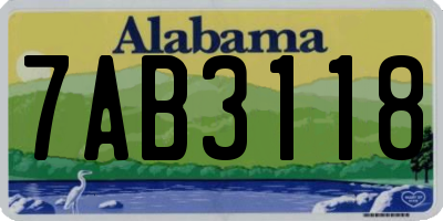 AL license plate 7AB3118