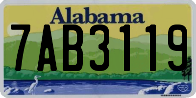 AL license plate 7AB3119