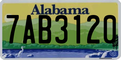 AL license plate 7AB3120