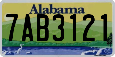 AL license plate 7AB3121