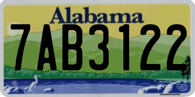 AL license plate 7AB3122