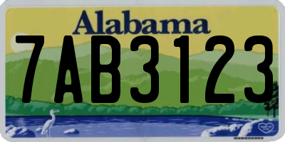 AL license plate 7AB3123