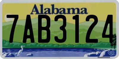 AL license plate 7AB3124