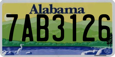 AL license plate 7AB3126