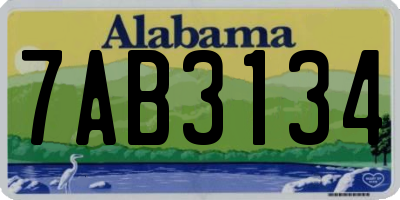 AL license plate 7AB3134