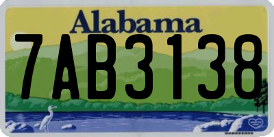 AL license plate 7AB3138