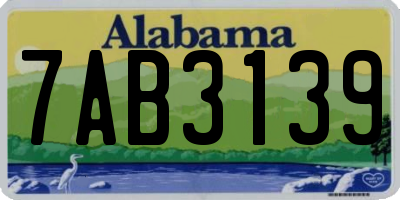 AL license plate 7AB3139