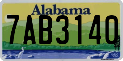 AL license plate 7AB3140