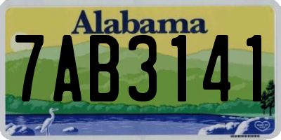 AL license plate 7AB3141