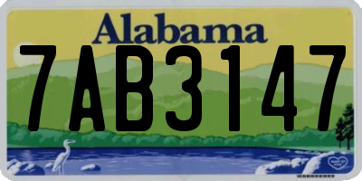 AL license plate 7AB3147