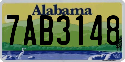 AL license plate 7AB3148