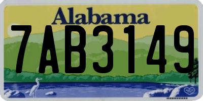 AL license plate 7AB3149