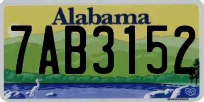 AL license plate 7AB3152