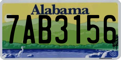 AL license plate 7AB3156