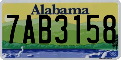 AL license plate 7AB3158