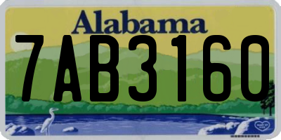 AL license plate 7AB3160