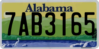 AL license plate 7AB3165