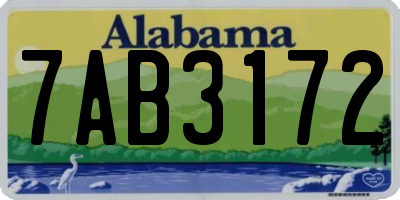 AL license plate 7AB3172