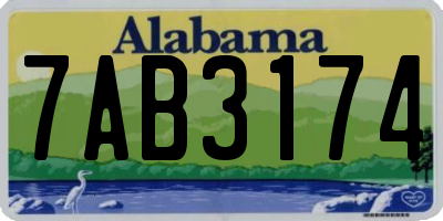 AL license plate 7AB3174