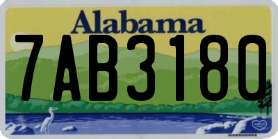 AL license plate 7AB3180