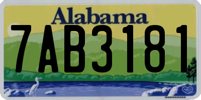 AL license plate 7AB3181