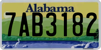 AL license plate 7AB3182