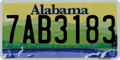 AL license plate 7AB3183