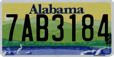 AL license plate 7AB3184