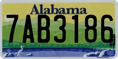 AL license plate 7AB3186
