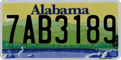 AL license plate 7AB3189