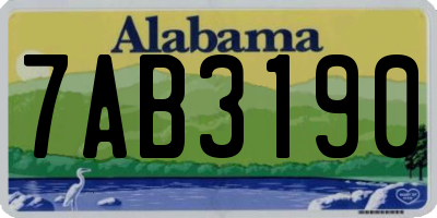 AL license plate 7AB3190