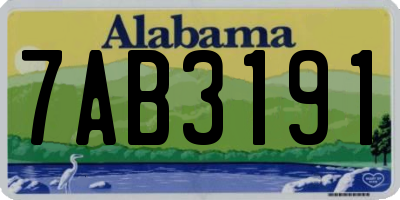 AL license plate 7AB3191