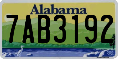 AL license plate 7AB3192