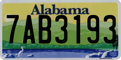AL license plate 7AB3193