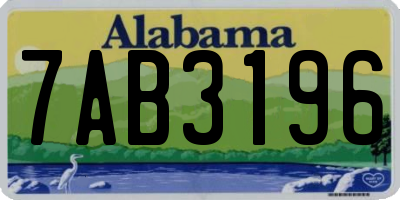 AL license plate 7AB3196