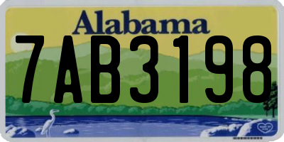 AL license plate 7AB3198