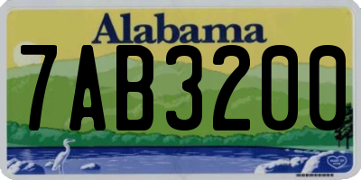 AL license plate 7AB3200