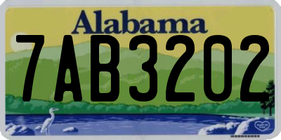 AL license plate 7AB3202