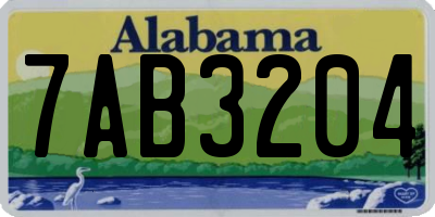 AL license plate 7AB3204